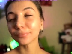 Cute crude webcam teen woman toying pussy atop webcam